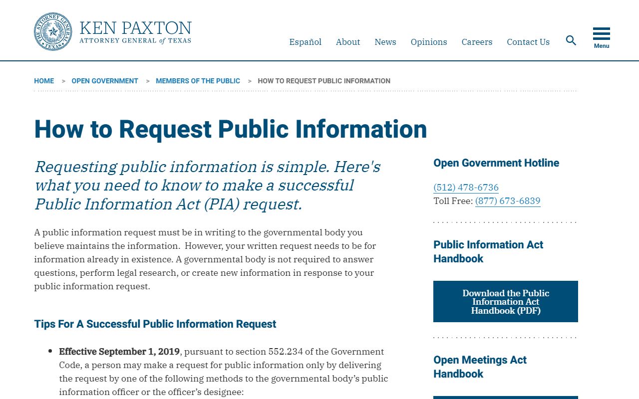 Texas public information request guidance for Crosby County booking photos